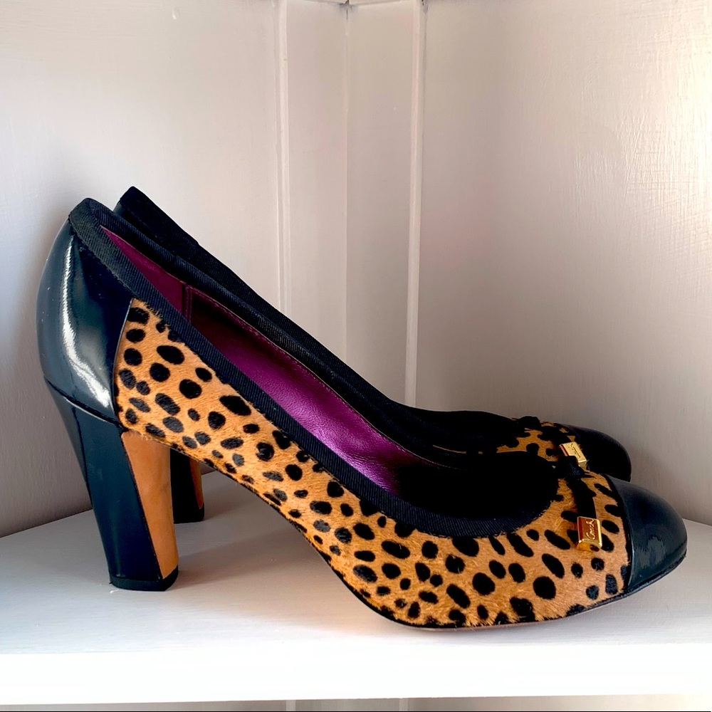 Coach Poppy Animal Print Heels